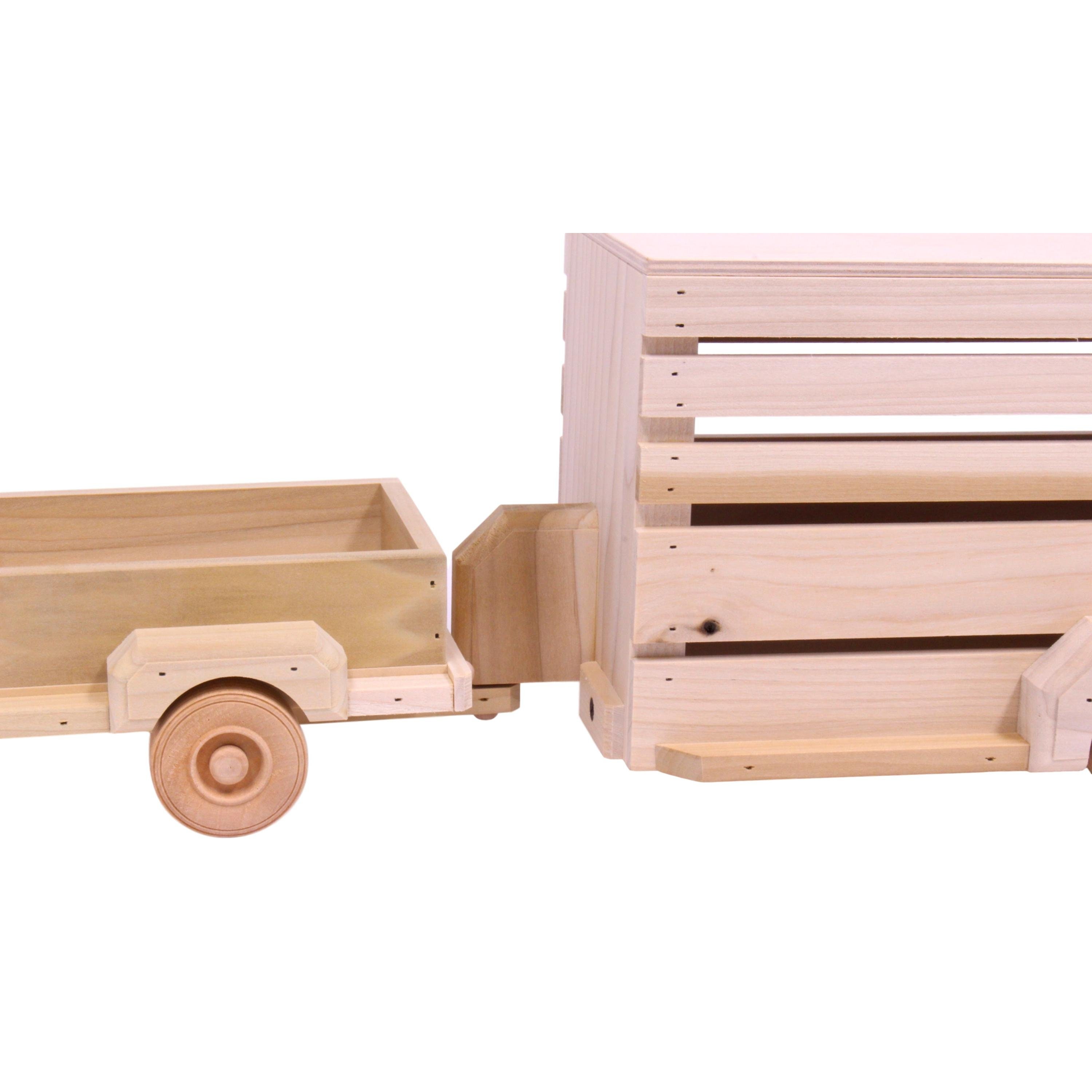 Amishmade Wooden Toy Pickup & Horse Trailer Set Etsy