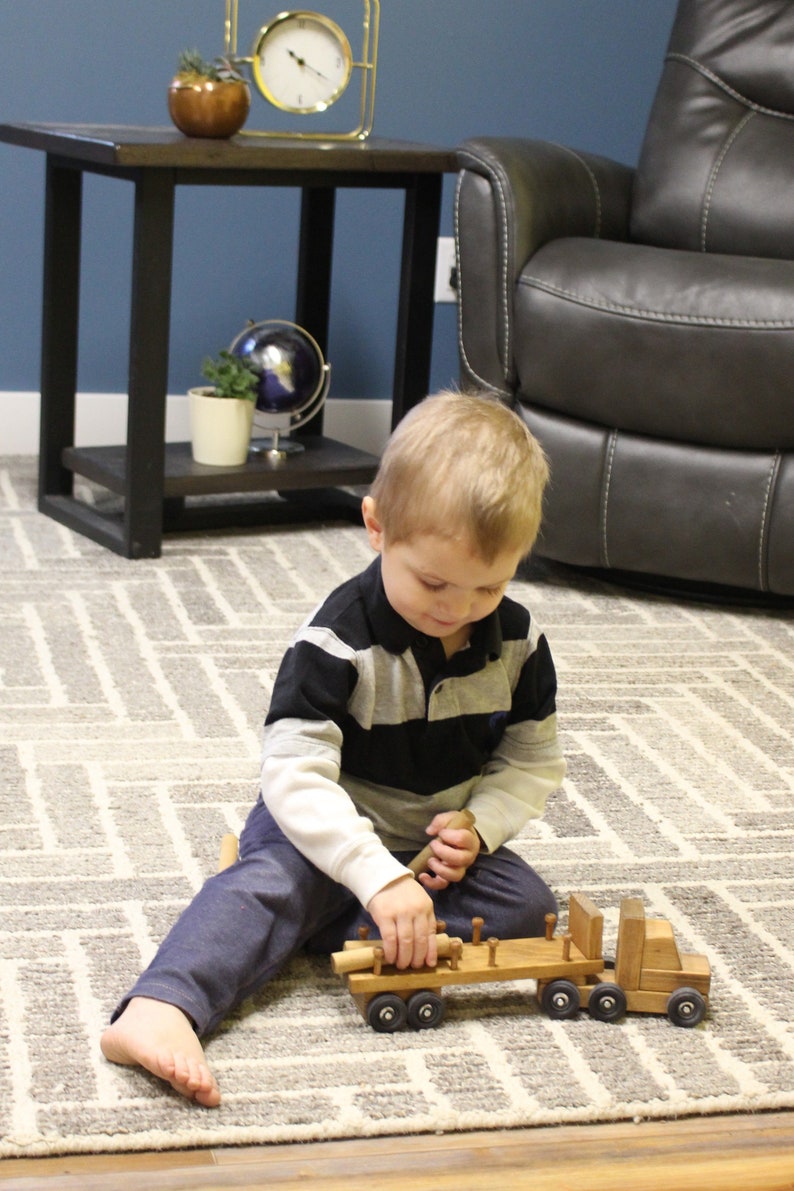 Wooden Log Truck Toy, Kid-Safe Finish, Amish-Made image 5