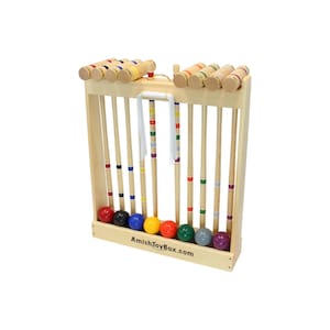 Amish-Crafted Deluxe 8-Player Croquet Game Set, Maple Hardwood