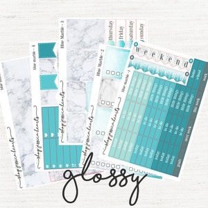 Blue Marble (GLOSSY) Fits Erin Condren Vertical Life Planner