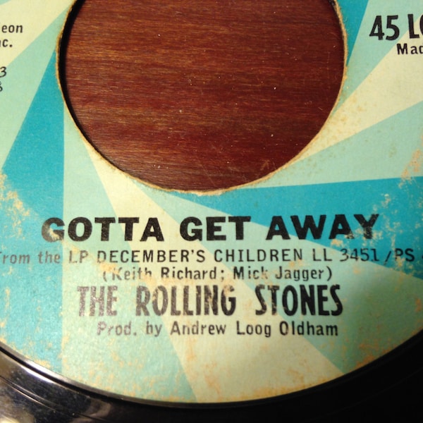 THE ROLLING STONES, Vintage Vinyl, 7'' Record, Vinyl Record, Single Album, Gotta Get Away, As Tears Go By, December's Children, Mick Jagger