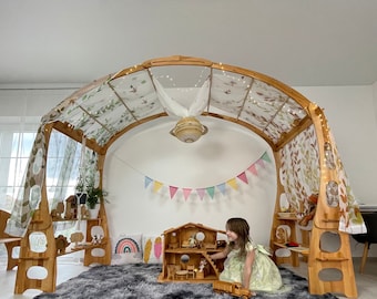Upper sides for Extra wide tall Large Waldorf PlayStands Gifts Birthday playhouse Kid wedding activity Foldable Lemonade Montessori shelf