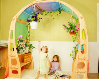 Extra Large Waldorf Play Stands, Christmas gift for kid, Waldorf play house, Kids Market, Wooden Store, Foldable Lemonade Stand Montessori