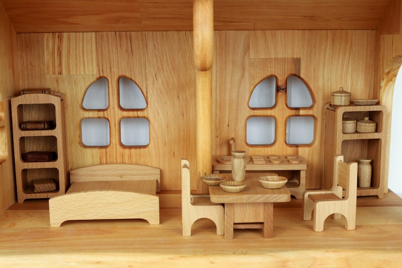 Kinder Geschenke Puppenhaus 1:24 Weihnachten 1:24 Weihnachten Sylvanian Dollhouse Erle Personalize Puppenhaus Bausatz Fee Montessori Waldorf Bild 2