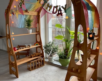 Parque infantil interior 3 estantes extra grandes Waldorf PlayStands Regalos para niños Casa de juegos de cumpleaños Actividad de boda para niños Limonada plegable Montessori