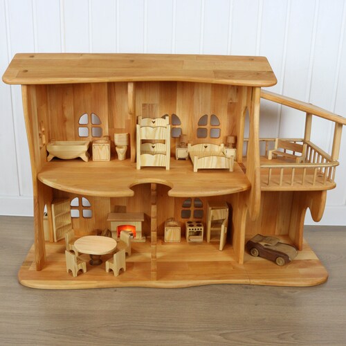 Dollhouse Assembly Kit Alder Wood Fireplace & Furniture Etsy