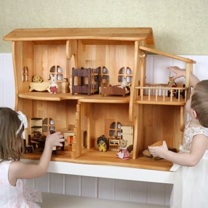 Maileg furniture Dollhouse Christmas Kids Gifts 1st Birthday Alder wood Dollhouse with Fireplace Dollhouse kit Wooden Eco Toy Dollhouse kit image 7