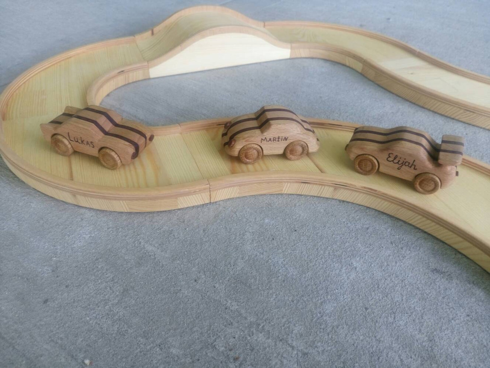 Wooden car track Track for Racing Wooden eco toy Montessori | Etsy
