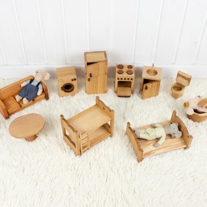 Wooden Maileg Furniture Set Christmas 1st Birthday Gift Toy furniture 1/12 scale Furniture for Doll Size 15cm/6inches Toy furniture Wooden