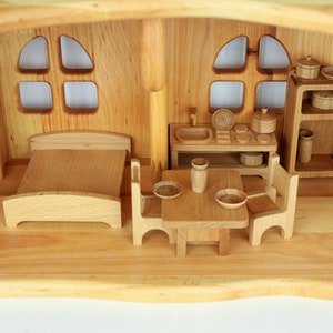 Kids Gifts Dollhouse 1:24 scale Christmas 1st Birthday Sylvanian Dollhouse Alder-wood Personalize Dollhouse kit Fairy Montessori waldorf image 7