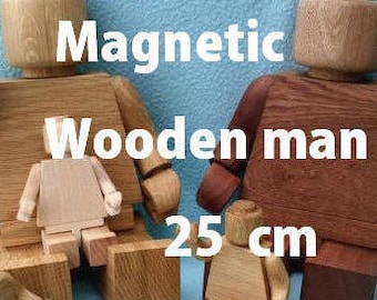 Wooden 5 year anniversary Christmas Kids Gifts Birthday Wooden man 25cm/10in, Wooden eco Fathers day gift from daughter wife