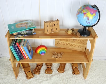Montessori Furniture Wooden Storage Kids Bookshelf Bookcase Christmas kids gift Birthday Toddler Nursery Decor Freestanding Shelf Play Room