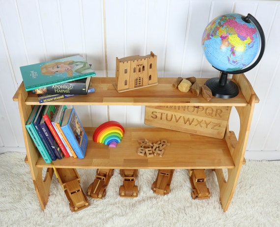 Montessori Toyshelf - Estante para niños pequeños - Muebles de madera  Montessori - Regalo de guardería - Almacenamiento con 3 estantes