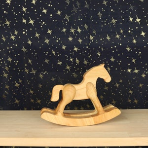 Maileg Furniture Dollhouse montessori Wooden toy rocking horse for doll Birthday gift for kid waldorf Dollhouse accessories carving Eco toy