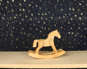 Maileg Furniture Dollhouse montessori Wooden toy rocking horse for doll Birthday gift for kid waldorf Dollhouse accessories carving Eco toy