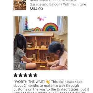 Maileg furniture Dollhouse Christmas Kids Gifts 1st Birthday Alder wood Dollhouse with Fireplace Dollhouse kit Wooden Eco Toy Dollhouse kit image 8