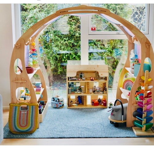 Waldorf Playstand 140cm Medium Christmas Kids Gifts 1st Birthday Playtent Indoor Playground Wooden Shelf playhouse Kid Store Montessori