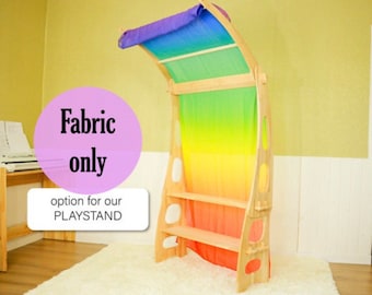 Rainbow fabric Large Playstand Canopy 1st Birthday gift Striped Scarf Waldorf Chiffon fabric Canopy for playhouse Montessori