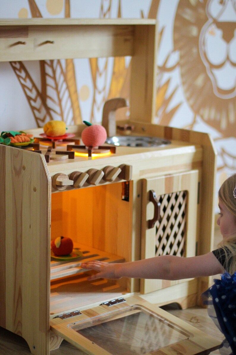 Wooden Waldorf kitchen Set Kitchen set with sink stove and Etsy