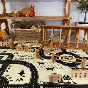 Set of wooden toy houses waldorf montessory Birthday gift for kid Wooden 5 year anniversary gift toy Dollhouse souvenir image 5