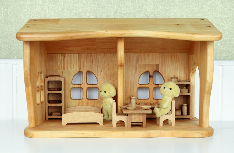 Kids Gifts Dollhouse 1:24 scale Christmas 1st Birthday Sylvanian Dollhouse Alder-wood Personalize Dollhouse kit Fairy Montessori waldorf image 5