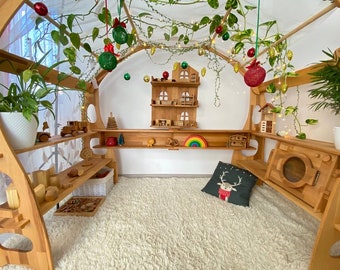 Étagère pour support de jeu Waldorf, meubles Montessori, rangement en bois, cadeau de Noël pour enfants, anniversaire, décoration de chambre d'enfant en bas âge