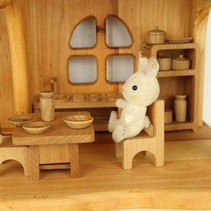 Kids Gifts Dollhouse 1:24 scale Christmas 1st Birthday Sylvanian Dollhouse Alder-wood Personalize Dollhouse kit Fairy Montessori waldorf image 4