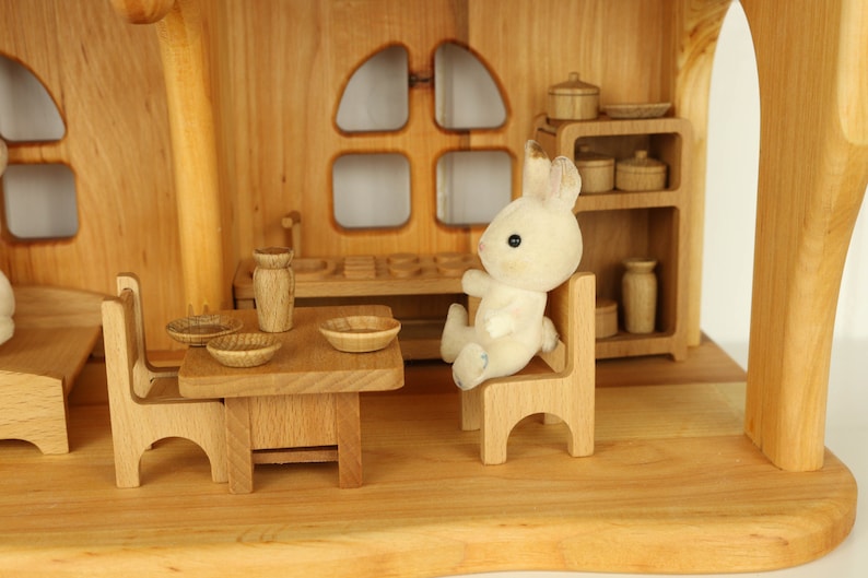 Kids Gifts Dollhouse 1:24 scale Christmas 1st Birthday Sylvanian Dollhouse Alder-wood Personalize Dollhouse kit Fairy Montessori waldorf image 4