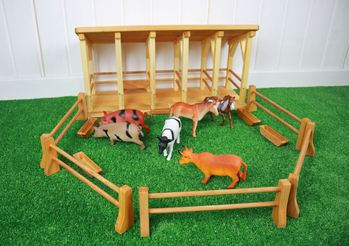 Barn Toy Wooden Farm set Wooden stable Personalized Farm Etsy