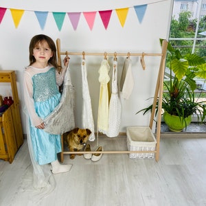 Montessori Clothing Rack Toddler Baby wooden furniture Nursery Decor Dress Up Station Storage Gift niece Kids Closet toddler wardrobe