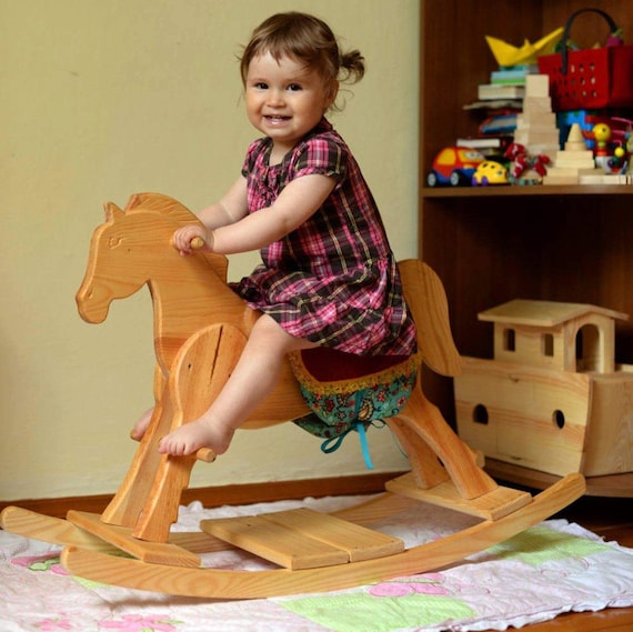 Wooden Rocking Horse Swing Wooden toys Montessori waldorf Etsy