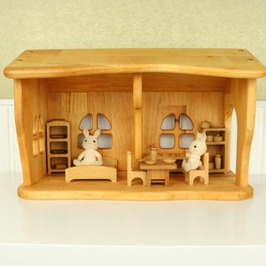 Kids Gifts Dollhouse 1:24 scale Christmas 1st Birthday Sylvanian Dollhouse Alder-wood Personalize Dollhouse kit Fairy Montessori waldorf image 3