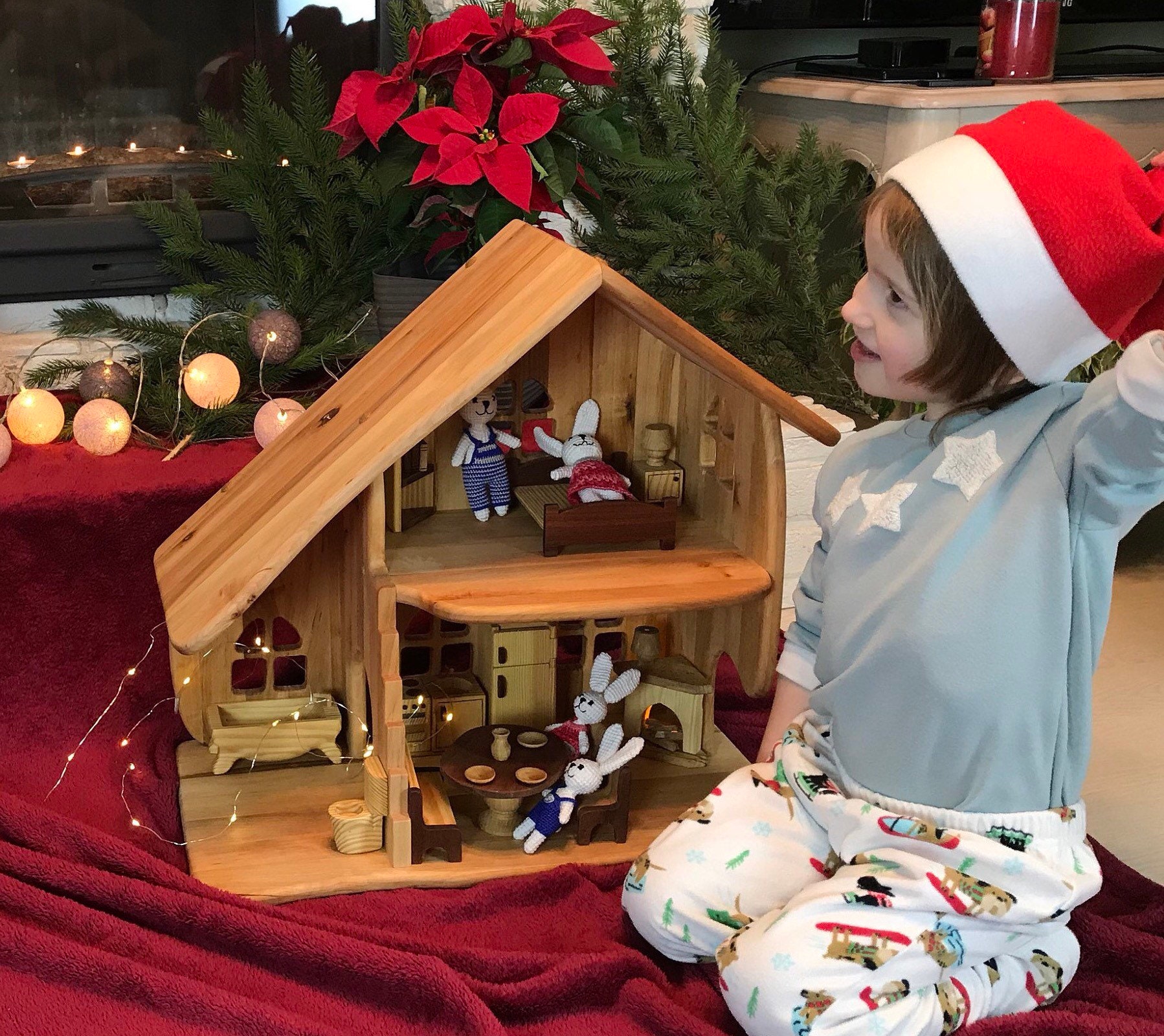 Bunny Rabbit dolls for dollhouse Animals Doll Amigurumi Etsy