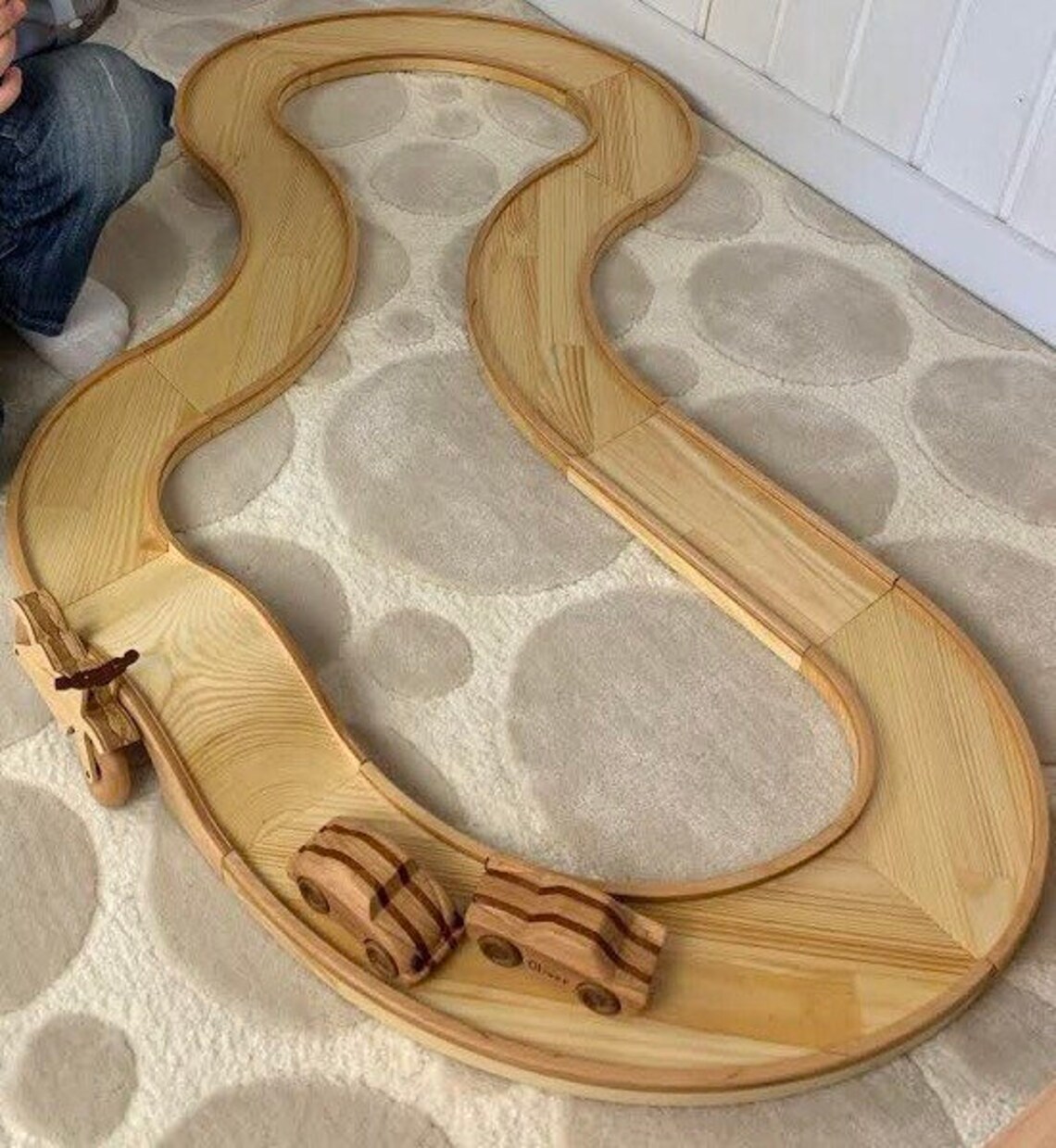 Wooden car track Track for Racing Wooden eco toy Montessori | Etsy