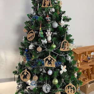 Krippenspiel Weihnachten Geschenk Oh heilige Nacht Holzdekor Weihnachtsbaum Spielzeug Holzkrippe Weihnachtsschmuck Holzkrippe