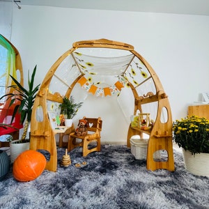 Waldorf small H 130cm. Playstand Christmas Kids Gifts 1st Birthday Playtent Indoor Playground Wooden Shelf playhouse Lemonade Montessori