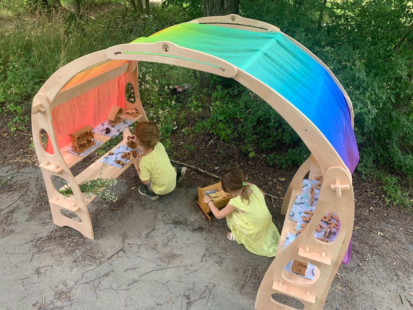 Rainbow fabric Large Playstand Canopy Rainbow Striped Scarf Etsy