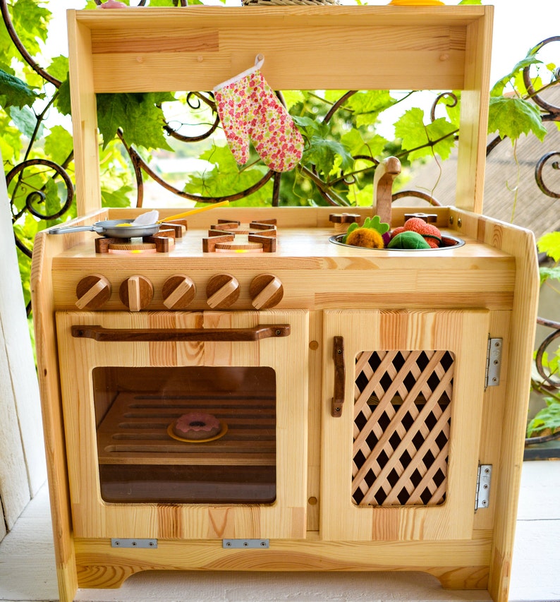Wooden Waldorf kitchen Set Kitchen set with sink stove and Etsy