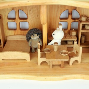 Kids Gifts Dollhouse 1:24 scale Christmas 1st Birthday Sylvanian Dollhouse Alder-wood Personalize Dollhouse kit Fairy Montessori waldorf image 6