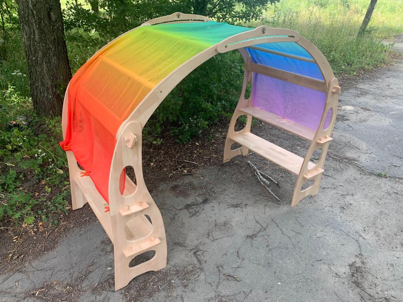 Rainbow fabric Large Playstand Canopy Rainbow Striped Scarf Etsy