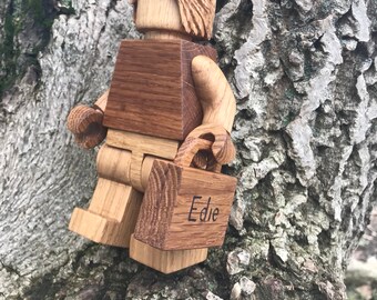 Suitcase for Magnetic Wooden men 17cm/6.8in Fathers day gift from daughter, wife, son, Police officer gift Wooden eco toy