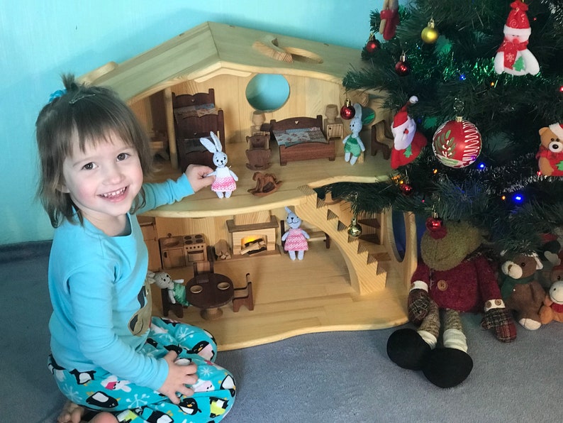 Bunny Rabbit dolls for dollhouse Animals Doll Amigurumi Etsy