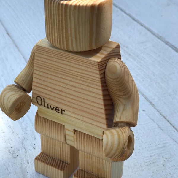 Wooden 5 year anniversary Christmas Kids Gifts Magnetic Wooden men 17cm/6.8in Wooden gift from daughter husband Police officer Gift