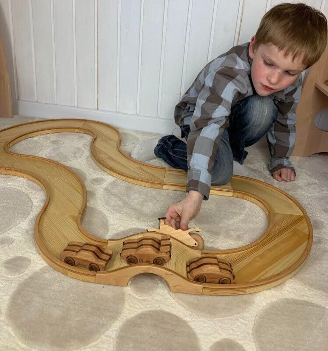 Wooden car track Track for Racing Wooden eco toy Montessori Etsy