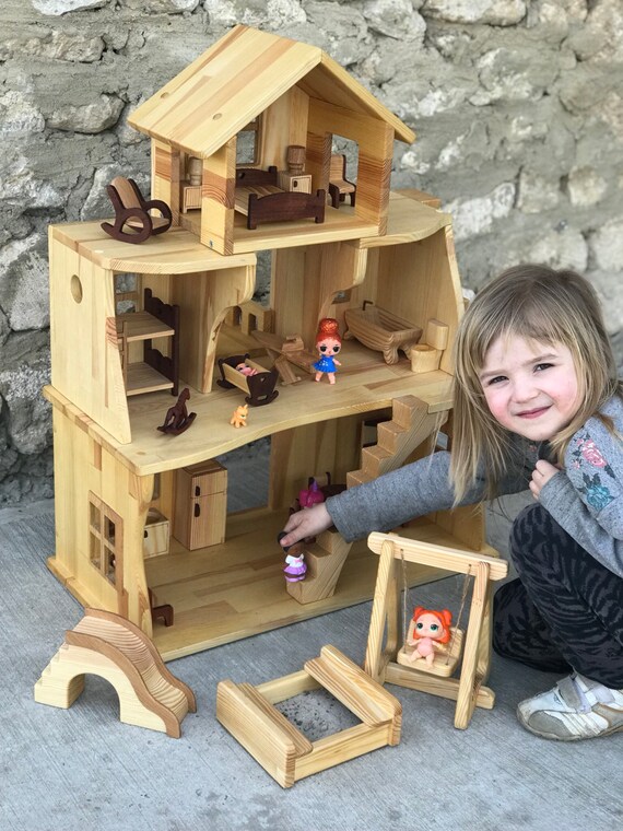etsy wooden dollhouse