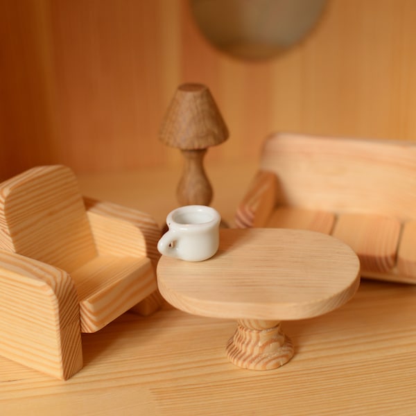 Unfinished Wooden Dollhouse Furniture Etsy