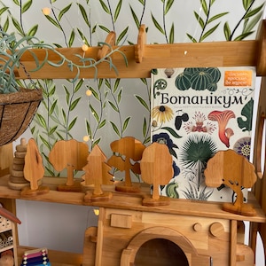 Wooden Forest Natural Set Christmas Kids Birthday Gift Woodland Trees Set Waldorf Toy Forest Wooden Tree Play Set Montessori toy