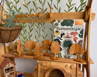 Holzwald Naturset Weihnachten Kinder Geburtstagsgeschenk Waldbäume Set Waldorf Spielzeug Wald Holzbaum Spielset Montessori Spielzeug