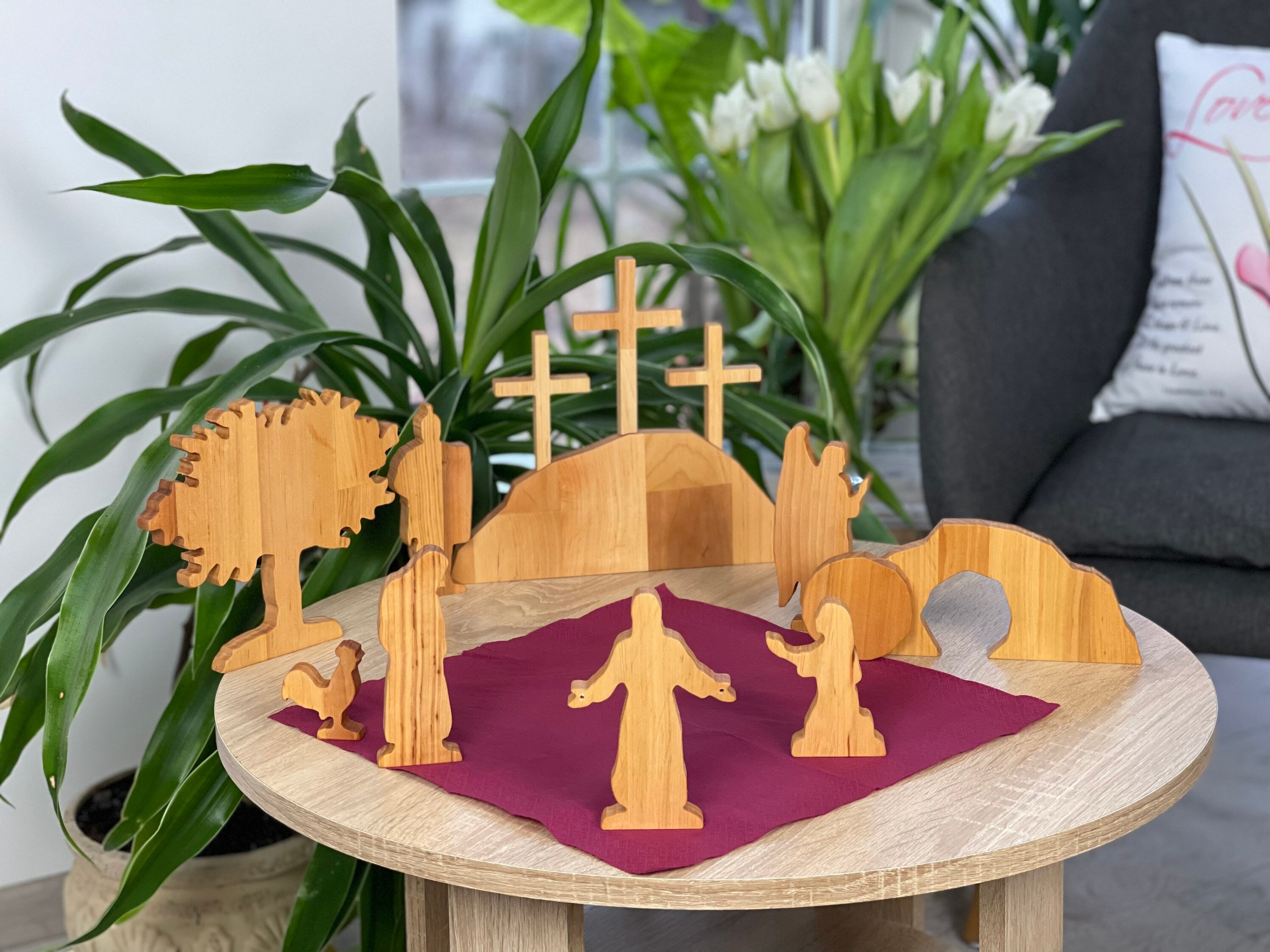 Oster-Auferstehungsszene Aus Holz – Bastelset Für Die Osterzeit Mit Jesus-Figur, Ideal Für Bibelstudien & Dekoration