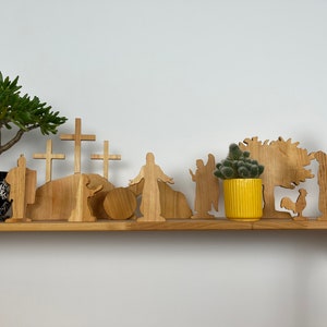 Resurrection scene Easter decor religious Easter nativity set Easter display Tomb was empty Story of Jesus Resurrection He is Risen Calvary